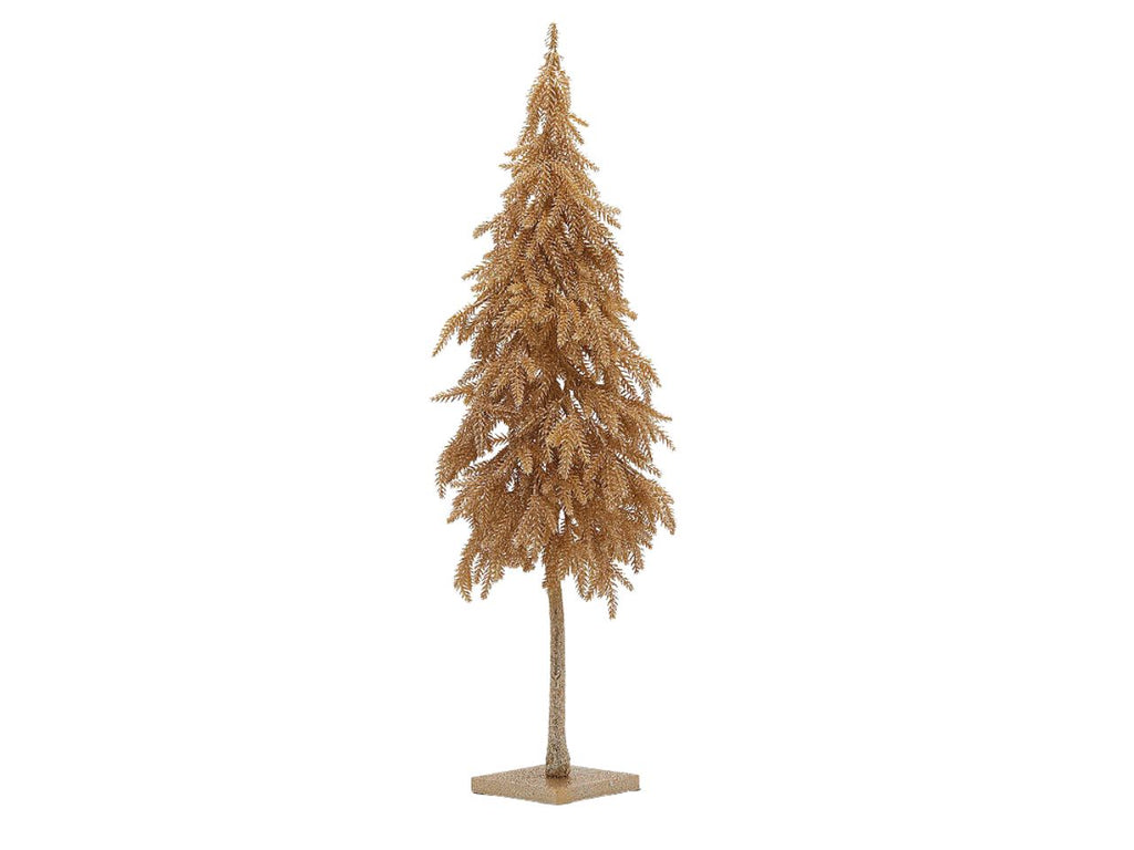 Alberello di Natale EDG oro glitter, 76 cm, con base d'appoggio