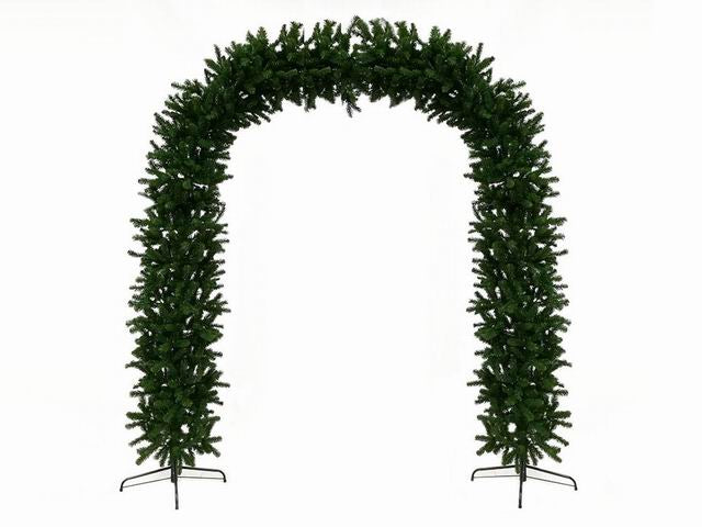 Arco Ingresso Natalizio 250 cm – Rami di Pino in PE | Base in Metallo