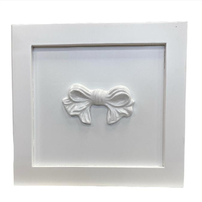 Copricontatore elettrico in legno bianco con fiocco, 29 × 27 × 8 cm