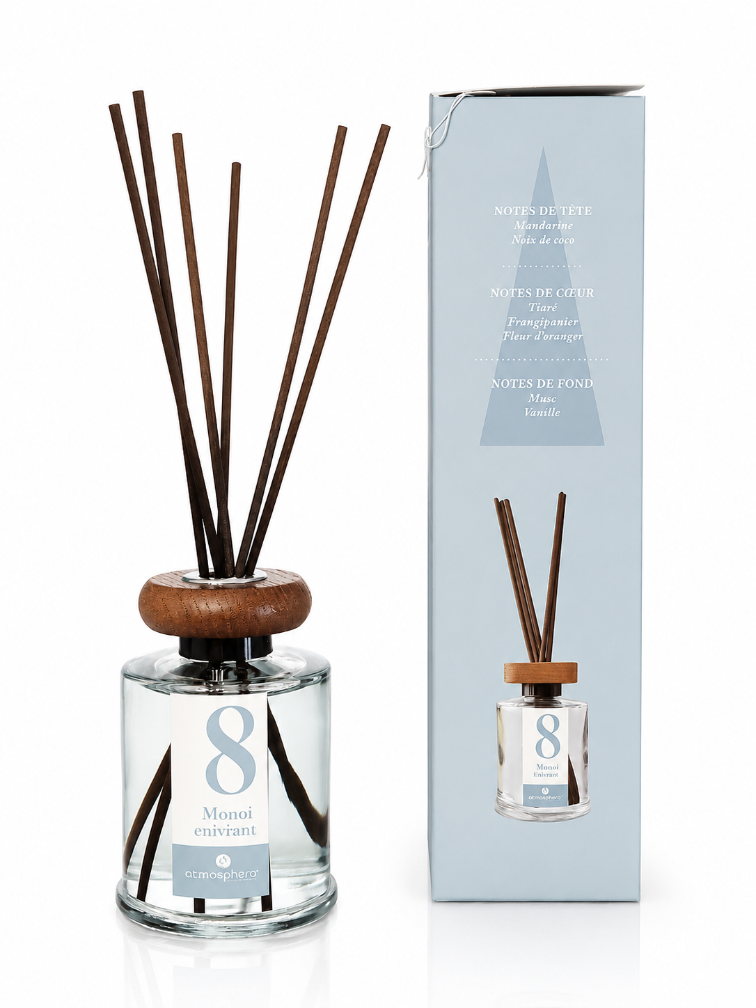 Diffusore con bacchette Monoi – profumatore d'ambiente 180 ml
