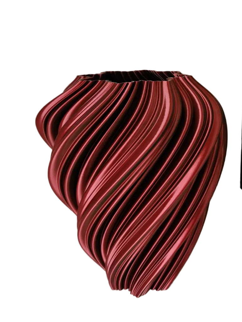 Vaso 3D Vertigo rosso e verde – stampa 3D Made in Italy