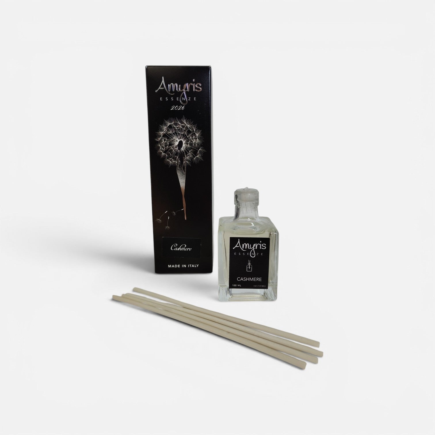 Diffusore con bacchette Amyris – Tabacco e Vaniglia 100 ml – Made in Italy