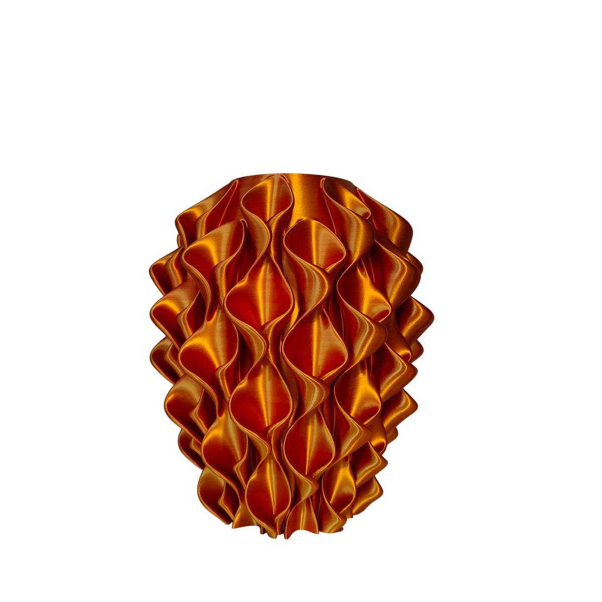 Vaso Calla bicolore rosso e oro stampato in 3D, Made in Italy