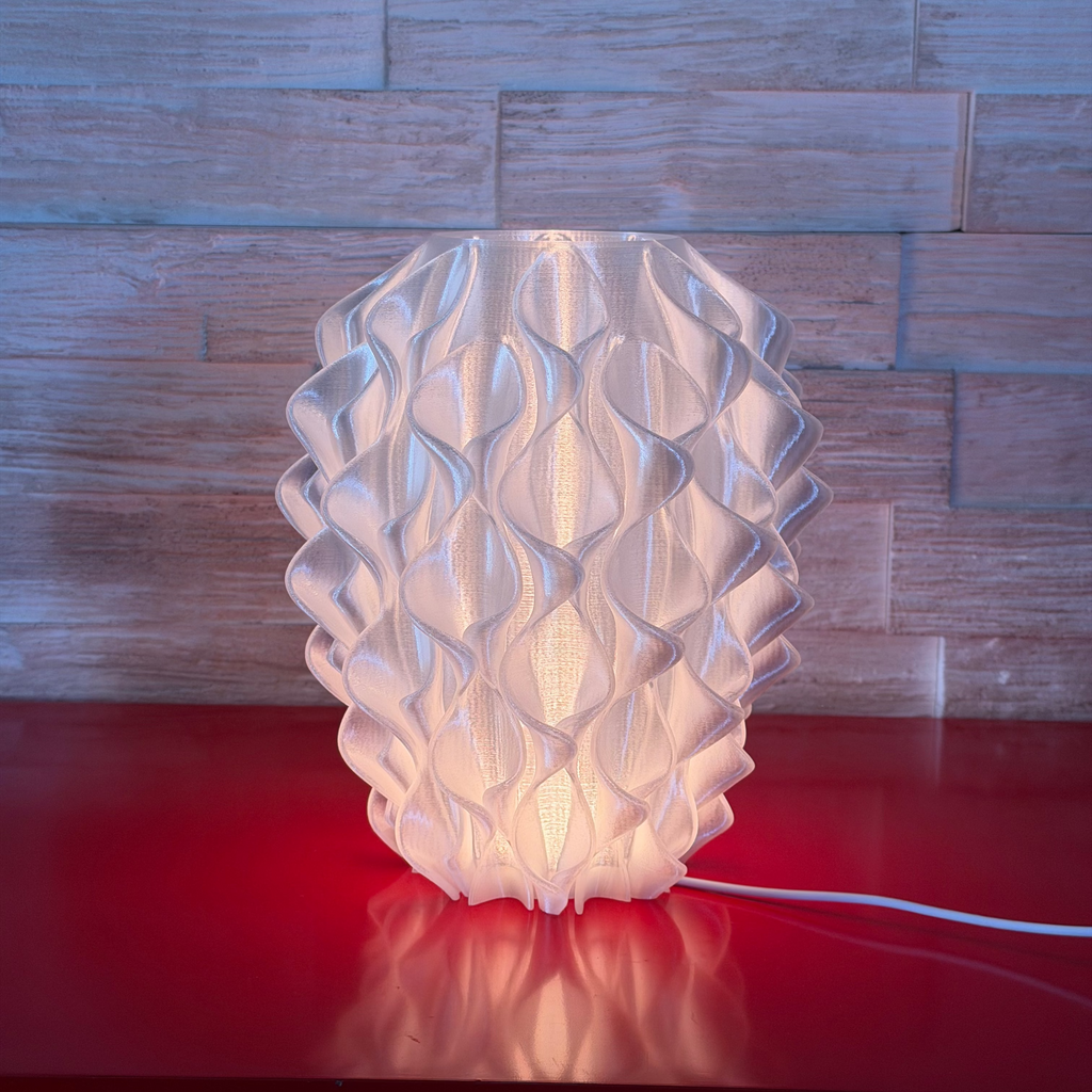 Vaso BIANCO TRASLUCIDO Lampada Calla S.Naique – LED Multicolore con Telecomando – Made in Italy