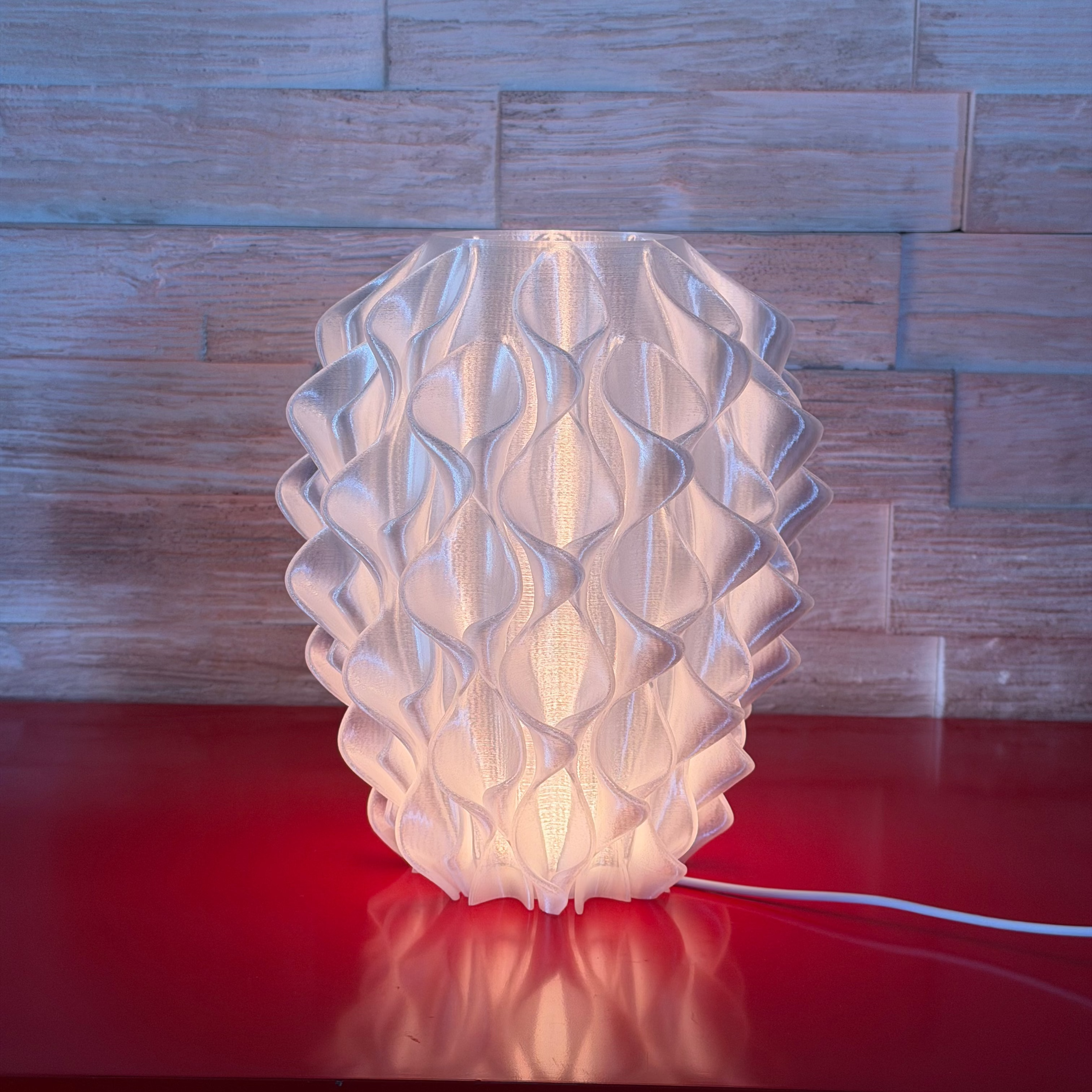 Vaso BIANCO TRASLUCIDO Lampada Calla S.Naique – LED Multicolore con Telecomando – Made in Italy