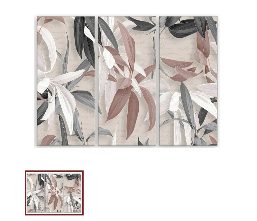 SET 3 QUADRI FOLIAGE NUDE