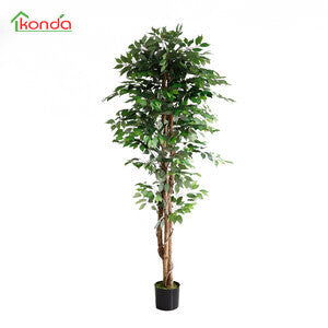Ficus Artificiale 210 cm – 3 Tronchi e 1404 Foglie Verdi