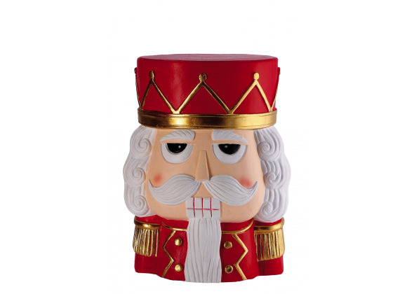Tavolino natalizio Nut Cracker in magnesia a forma di schiaccianoci, altezza 47 cm