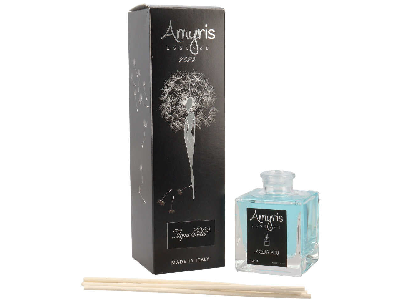 Diffusore Ambiente Bastoncini Aqua Blu 100ml – Amyris Essenze Made in Italy