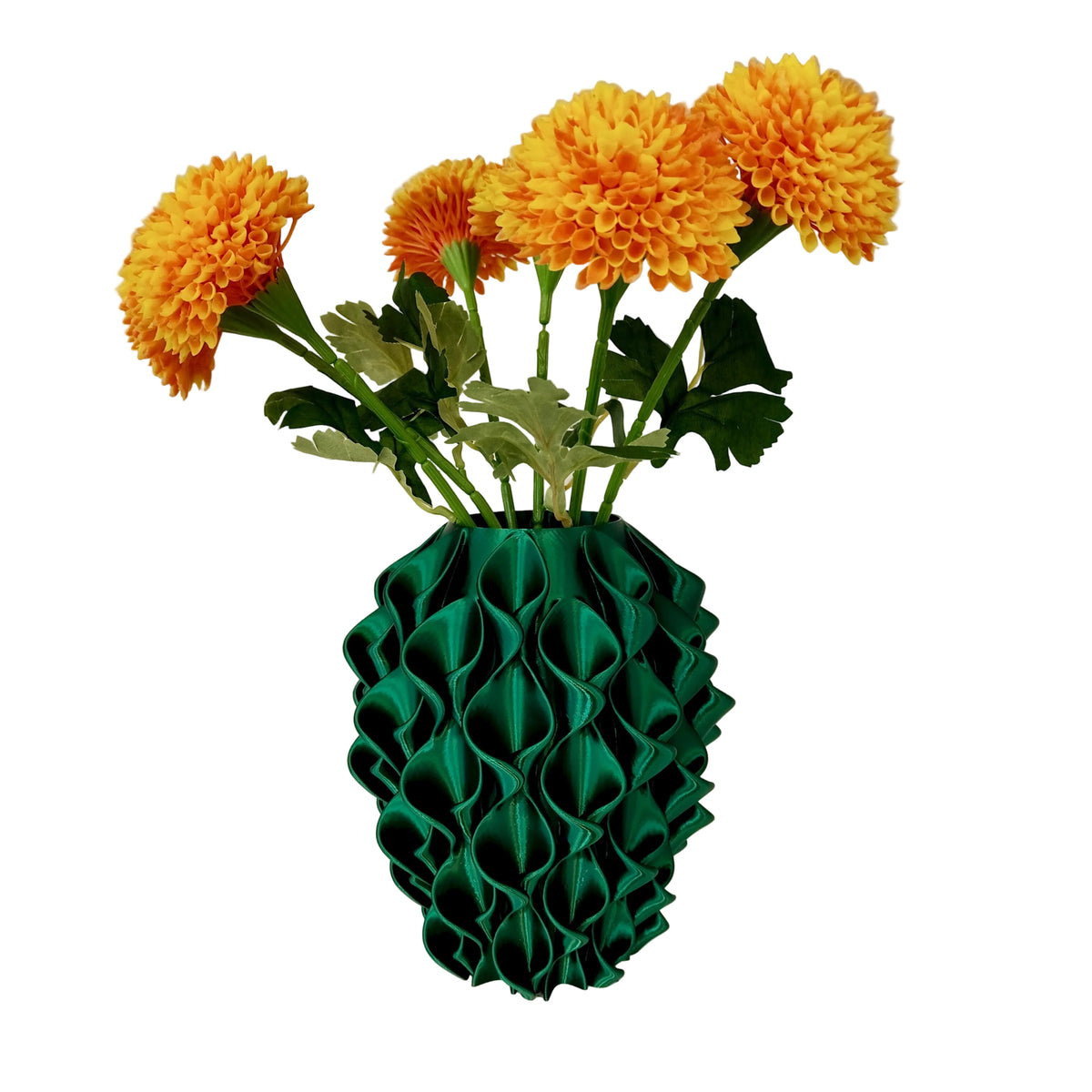 Vaso Calla Verde Christmas S.Naique, finitura effetto seta – stampa 3D Made in Italy