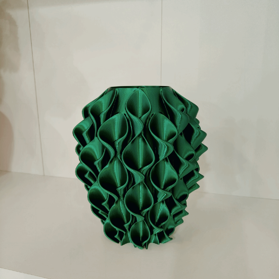 Vaso Calla Verde Christmas S.Naique, dettaglio – stampa 3D Made in Italy