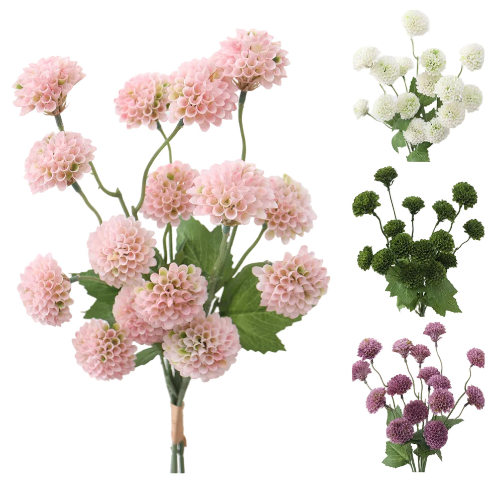 Mazzolino di dalie artificiali Real Touch 57 cm, disponibile in 4 colori