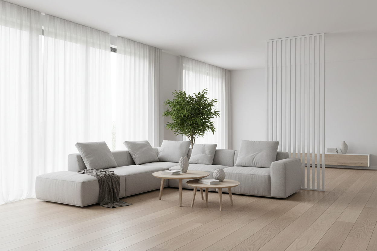 Pannello Divisorio Bianco - Ambientato Living