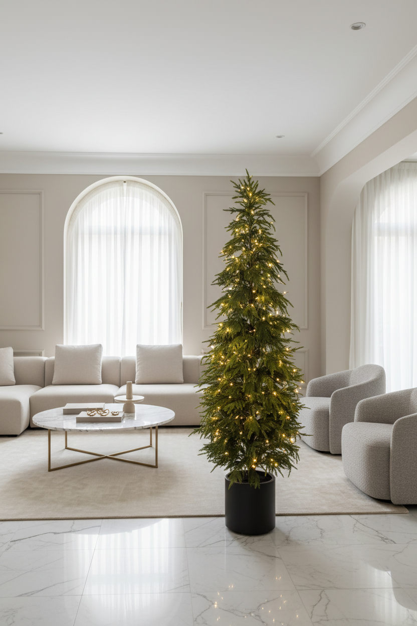 Pino Real Touch in Vaso – Lifestyle con LED