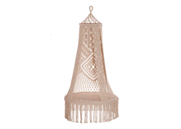 Poltrona Sospesa Macramè in Cotone | Diam. 80 cm x H. 180 cm | La Casa Bella