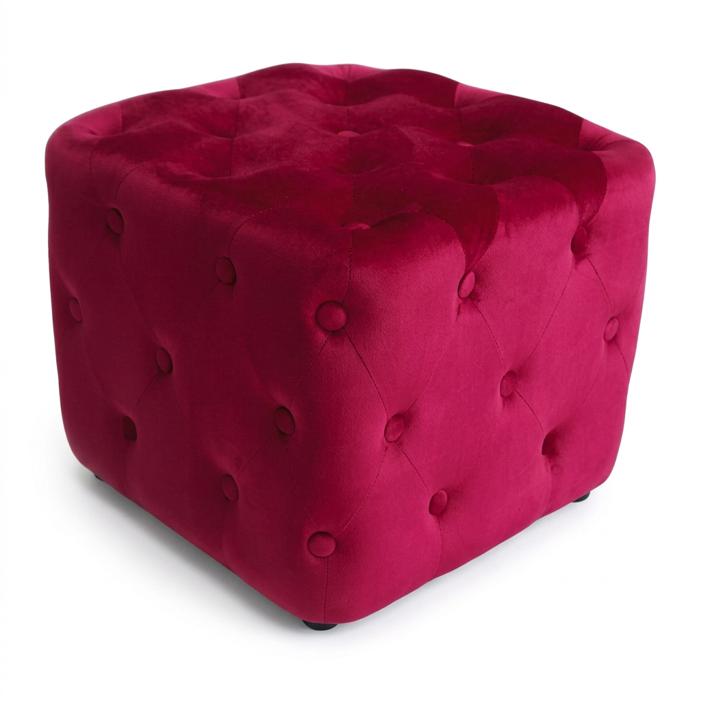 Pouf rosso con inquadratura più ravvicinata