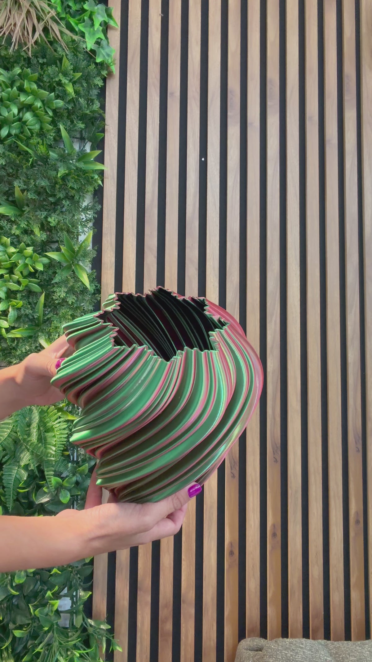 Vaso Vertigo Design Rosso e Verde - stampa 3D Made in Italy