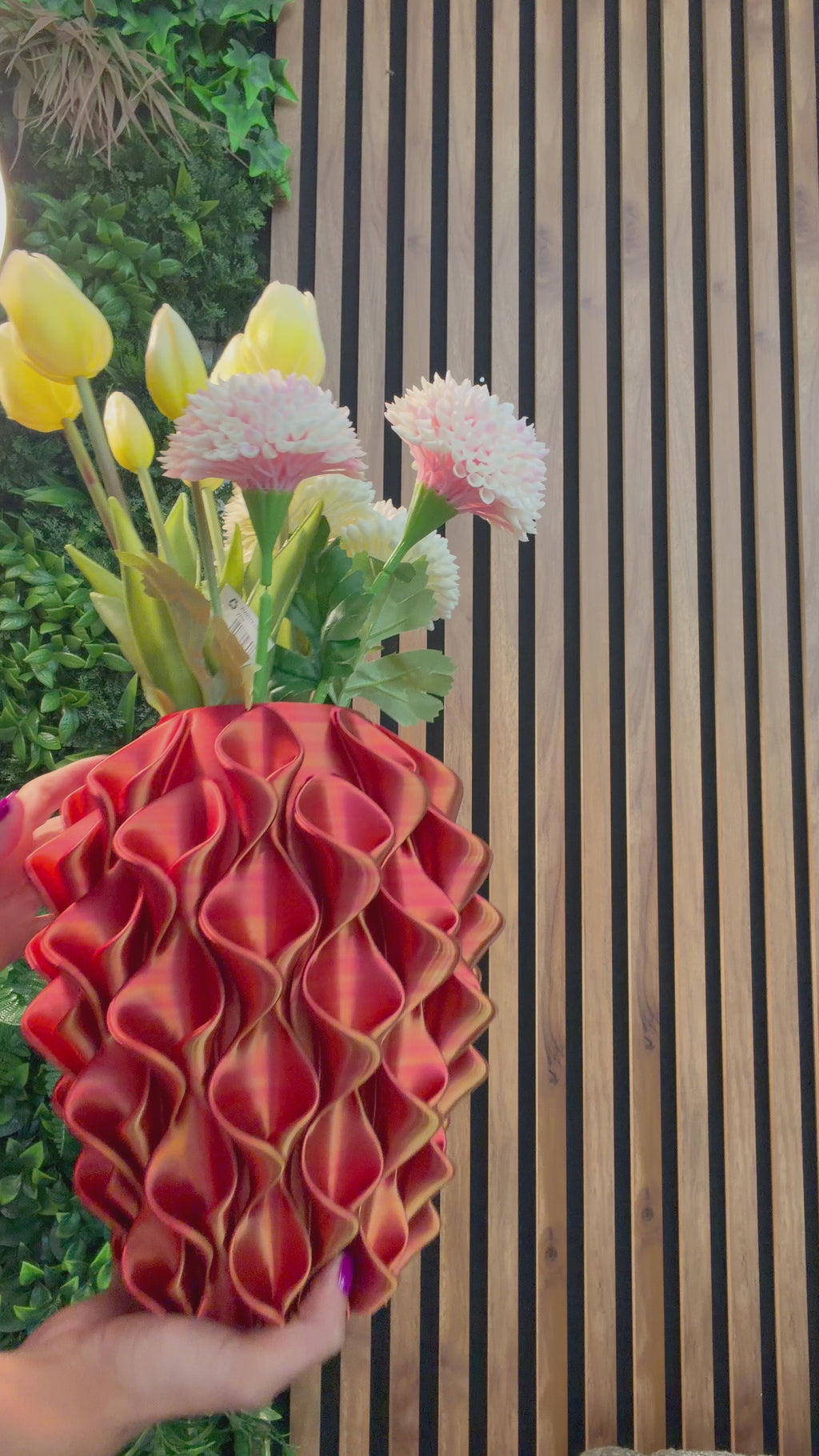 Vaso Calla Design Rosso e Oro S.Naique – stampa 3D Made in Italy