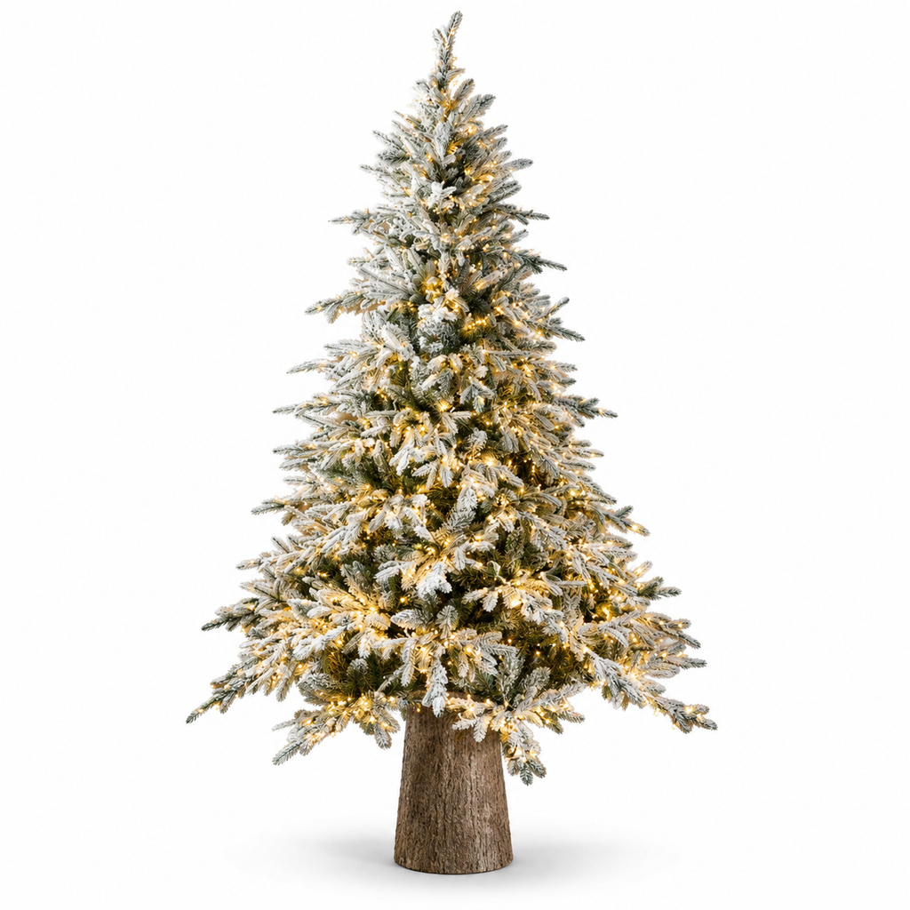 Albero di Natale Pino Cortina innevato Enzo De Gasperi con LED bianco caldo
