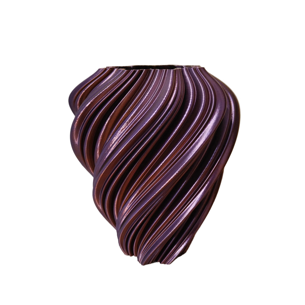 Vaso Roma Design Tricolore Oro, Rosso e Viola – stampa 3D Made in Italy, vista sul lato viola