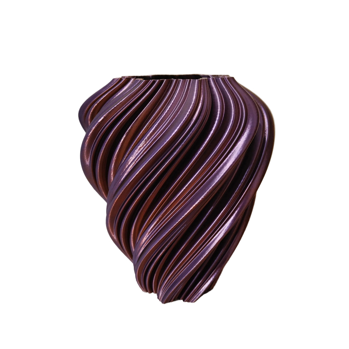 Vaso Roma Design Tricolore Oro, Rosso e Viola – stampa 3D Made in Italy, vista sul lato viola