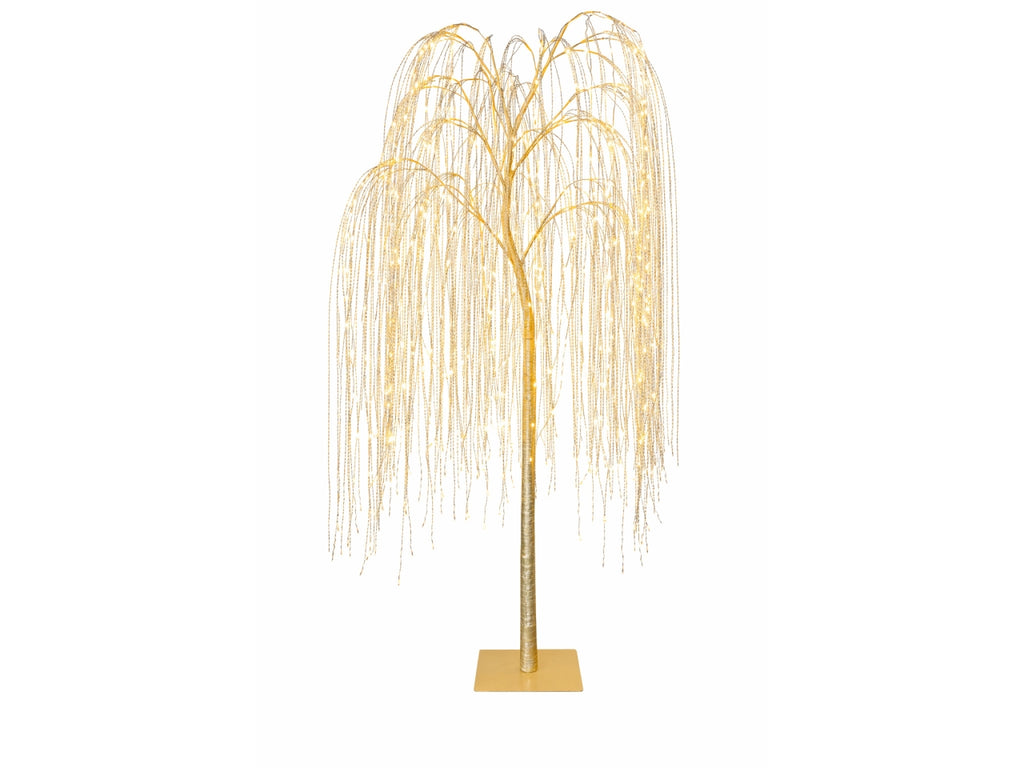 Albero luminoso salice oro 183 cm con oltre 400 microLED flash