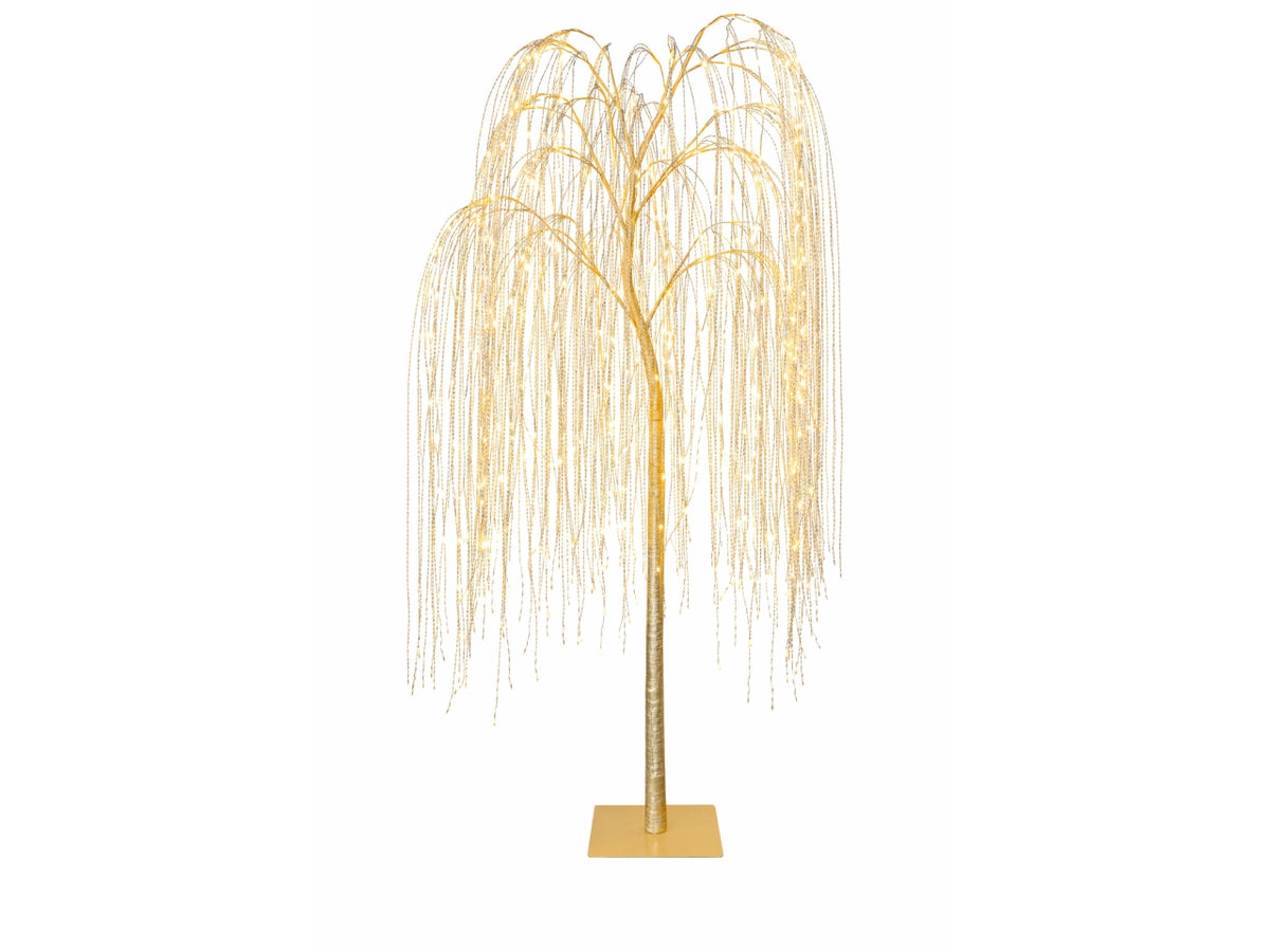 Albero luminoso salice oro 183 cm con oltre 400 microLED flash