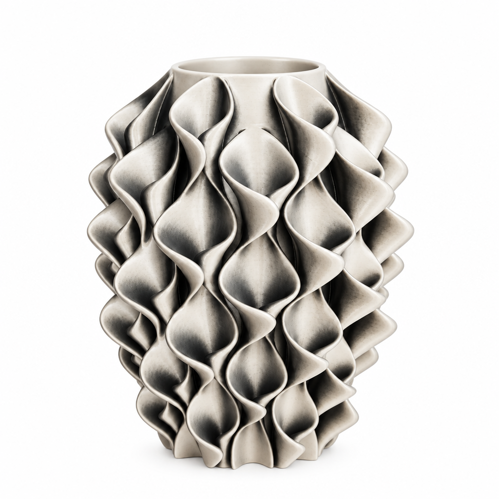 Vaso bianco con sfumature nere